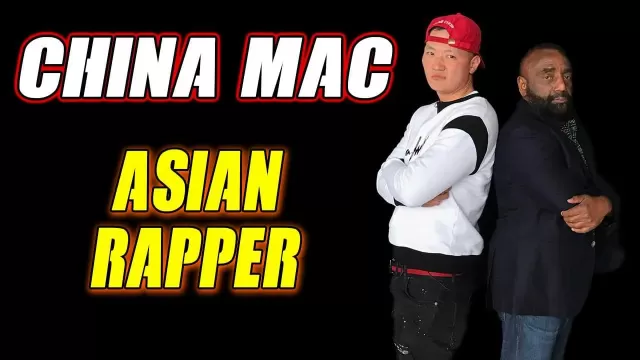 China Mac poses with Jesse Lee Peterson at The Fallen State studio