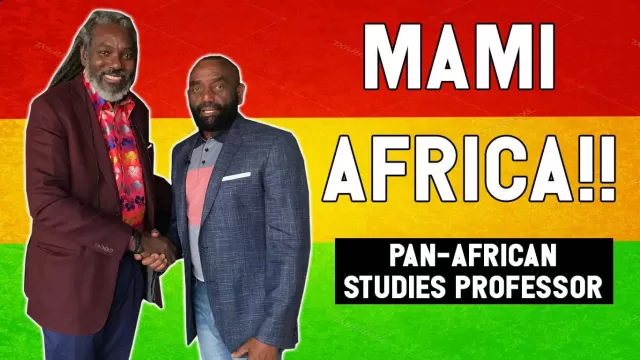 Professor Gabriel Selassie and Jesse Lee Peterson pose at The Fallen State studio