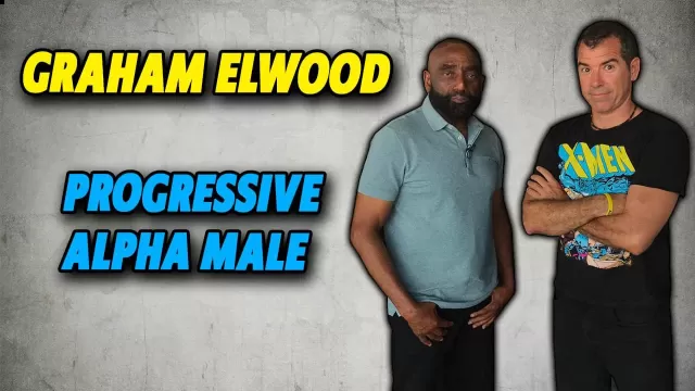 Jesse Lee Peterson and Graham Elwood pose at The Fallen State studio