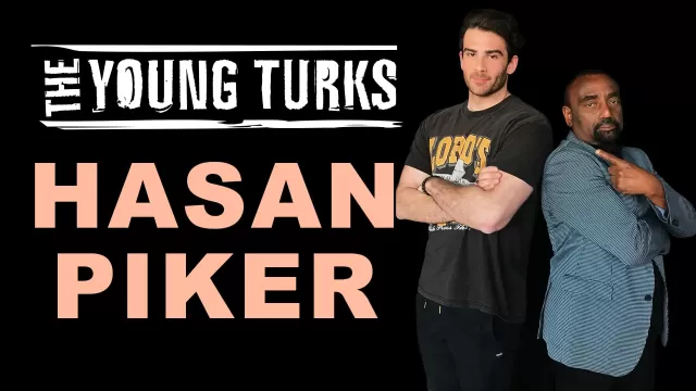 Hasan Piker poses with Jesse Lee Peterson