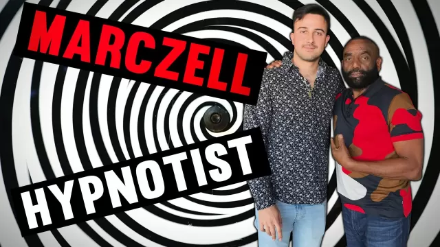 Marczell Klein poses at The Fallen State studio with Jesse Lee Peterson