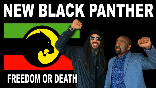 New Black Panther Party Representative, Christopher Foote, poses with Jesse Lee Peterson