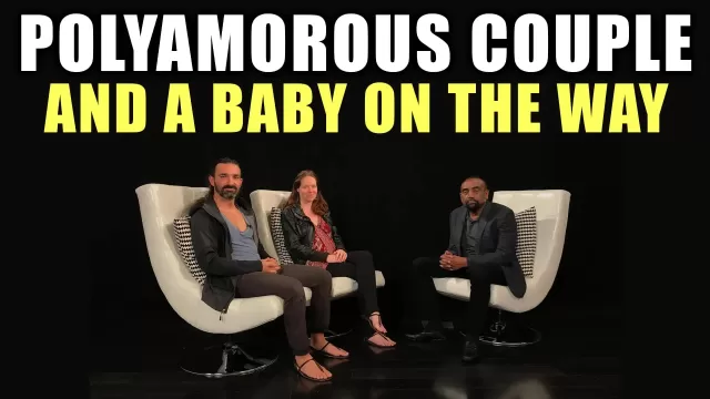 Polyamorous YouTubers Conor and Brittany onstage with Jesse Lee Peterson