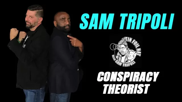 Sam Tripoli and Jesse Lee Peterson pose at The Fallen State studio