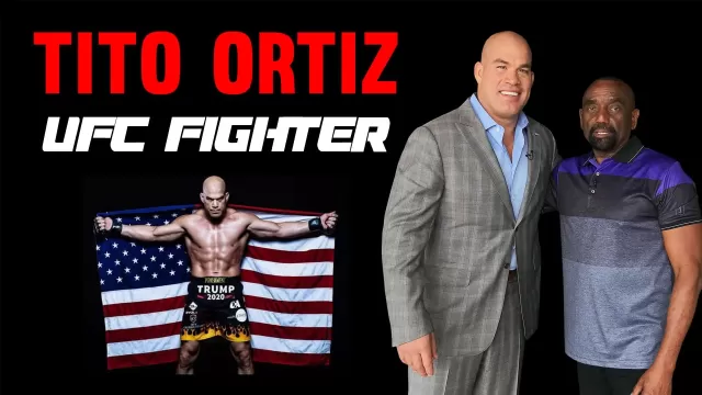 Tito Ortiz poses with Jesse Lee Peterson at The Fallen State studio